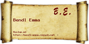 Bendl Emma névjegykártya