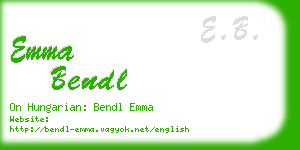 emma bendl business card